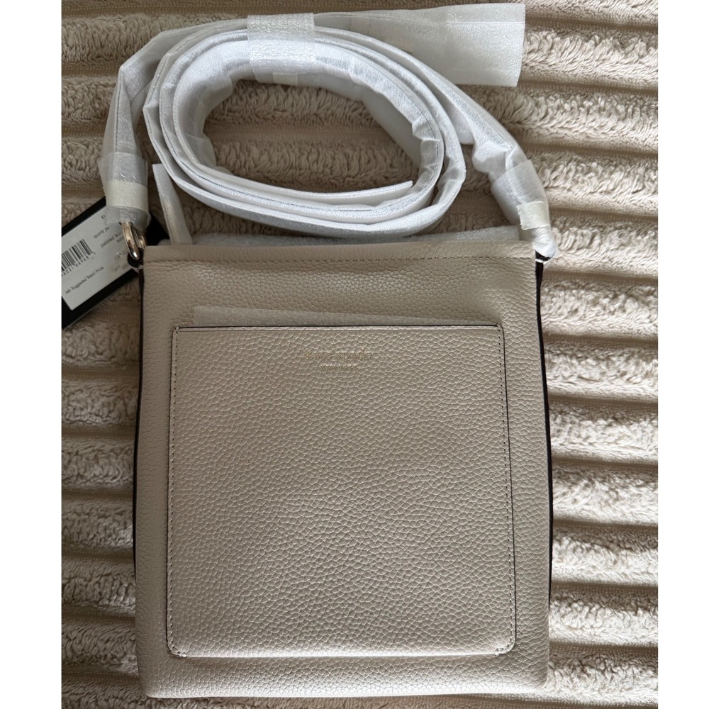 Kate Spade New York Ava Small Swingpack Beige Pebbled Leather
